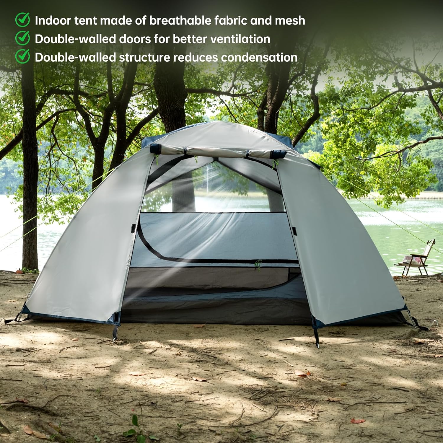 1-2 Person Camping Tent, Lightweight Waterproof Backpacking Tent with Rainfly, Easy Setup Portable Hiking Tent for Outdoor Camping