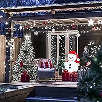 Vista 2 de Paquete de 2 tiras de luces solares de 100 luces LED para exteriores, impermeables, de 42.7 pies, luces solares de Navidad de alambre verde, 8 modos