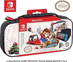 Officially Licensed Nintendo Switch Super Mario Odyssey Carrying Case - Protective Deluxe Hard Shell Case with Adjustable Viewing Stand - Game Case Included