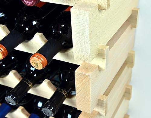 Miniatura 3 de sfDisplay.com,LLC. Estante modular para vino de madera de haya 48-144 capacidad de botella 12 botellas a través de hasta 12 filas el modelo más