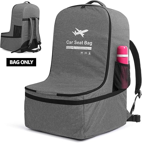 LUXJA Bolsa de viaje para asiento de automóvil, bolsa de avión con correas acolchadas para mochila y correas ajustables en la cintura para viajes