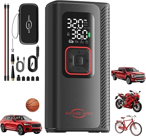 Nature Hero Dual-Cylinder Portable Tire Inflator