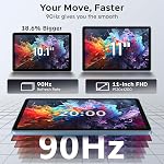 11 Inch Tablet Android 16 with Keyboard, 24GB RAM + 256GB ROM (2TB Expand), T7250 Octa-Core, 1920x1200 IPS FHD Display, 16MP+8MP Dual Camera, Gemini AI, GPS, 2.4G/5G WiFi, 8000mAh, Widevine L1