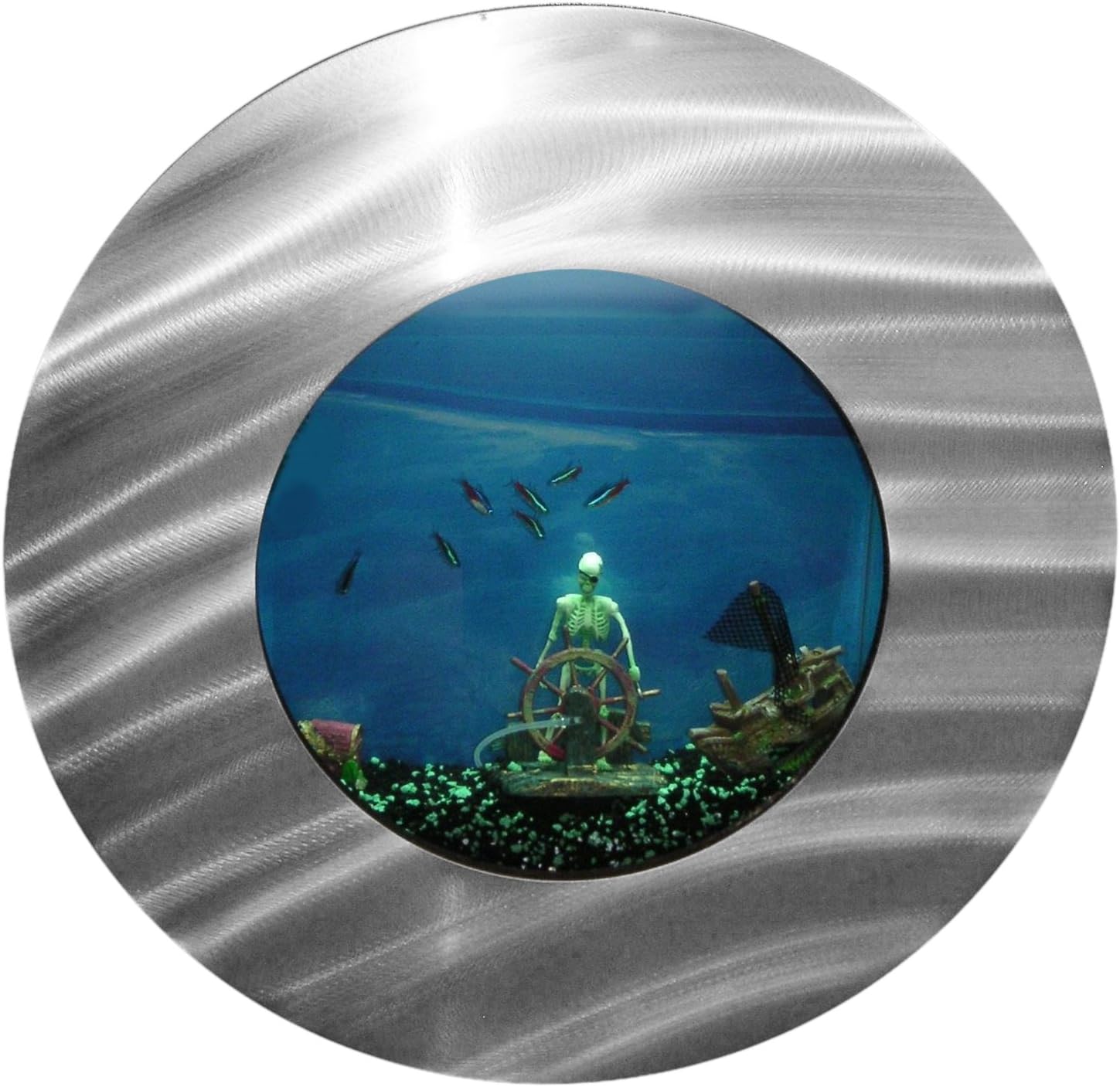 Bayshore Aquarium BW4SLVR Small Round Porthole Wall Aquarium,Silver