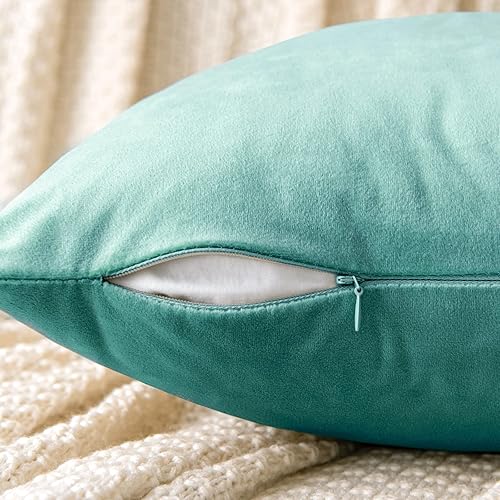 Miniatura 3 de EMEMA Paquete de 2 fundas de almohada de terciopelo decorativas, rectangulares, suaves y sólidas, para sofá, dormitorio, automóvil, 12 x 20