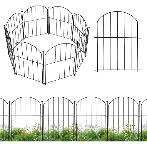 Garden Fence 10 Panels, 24 in(H) x 130 in(L) Arched Rustproof Metal Garden Fence Border Animal Barrier for Dog Flower Edging for Yard Patio Outdoor