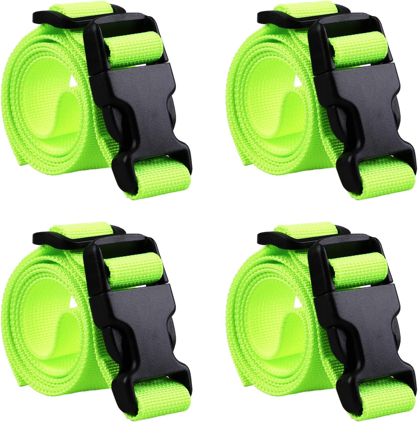 MAGARROW 78" x 1" Strap Buckle Packing Straps Adjustable 1-Inch Belt (Light Green (4-PCS))
