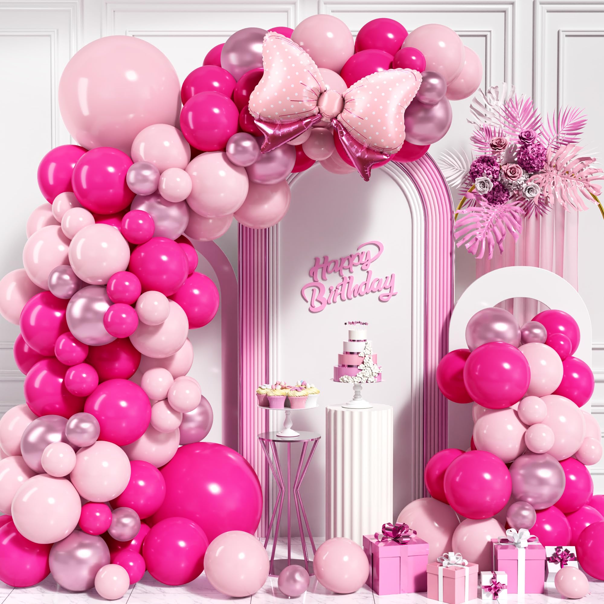 Ghirlanda Con Fiocchi Rosa Per Addio Al Nubilato E Compleanni – Lunghezza 2 Metri