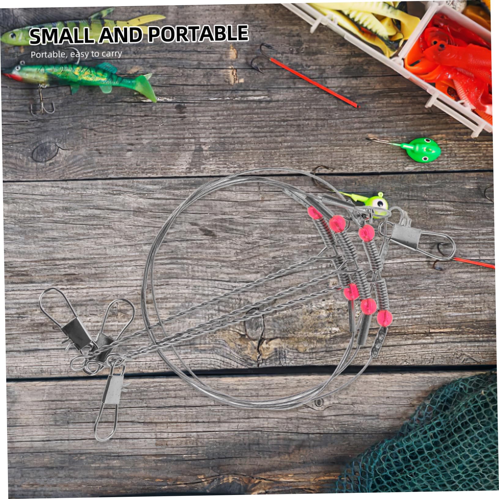 Gogogmee 5 Sets Outdoor Fishing Tackle Strong Fishing Stainless Steel Wire Rigs Set