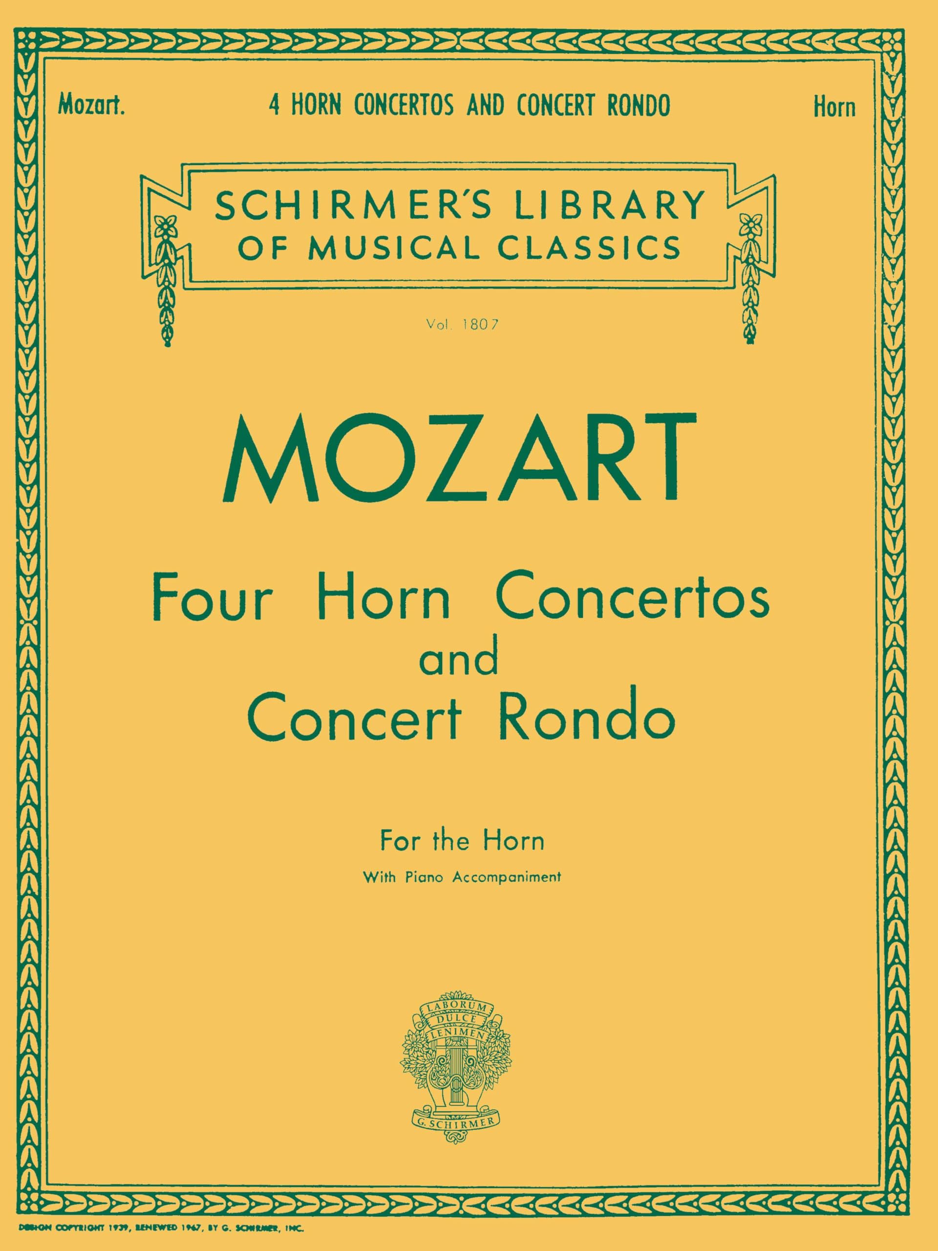 4 Horn Concertos and Concert Rondo by Amadeus Mozart Wolfgang - 9780793526109