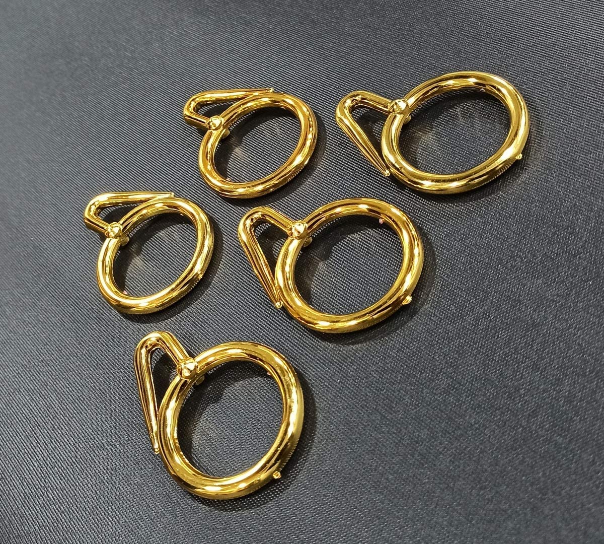 ProKart Premium Plastic Curtain Rings Hook for Windows Curtains, Door Curtains, Bathroom Curtains and Other Multipurpose Usage 1.5 Inch Inner Diameter (Golden Glossy, 24)