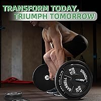 Vista 7 de Fitvids 1 Inch Standard Barbell Weight Plates, 2.5 LB to 45 LB Plates for Home Gym Strength Training, Deep Grip Edge