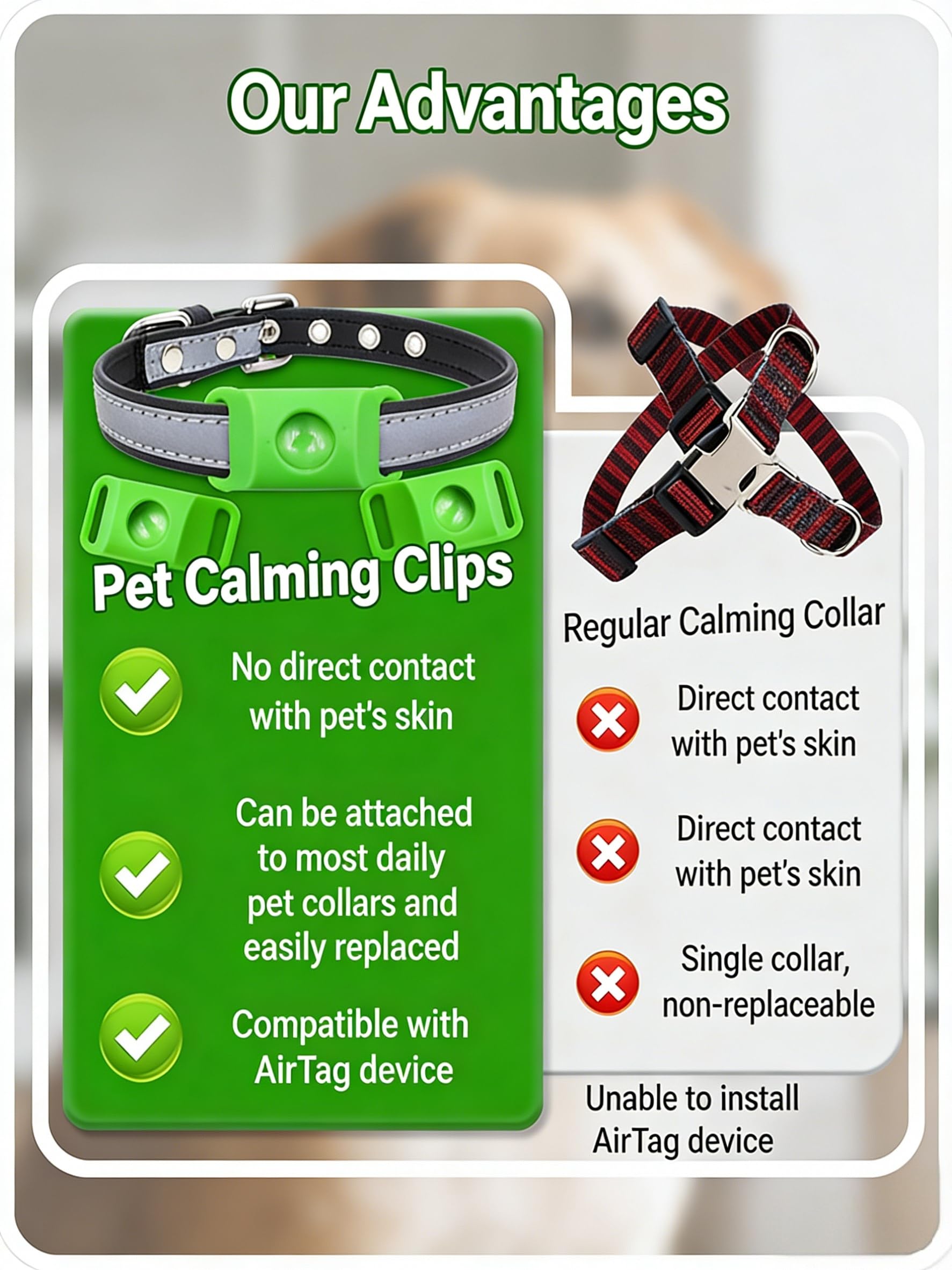 FurSure Pendant for Dogs, Adjustable Collar Tag for Small Medium Large Breeds, Water-Resistant Odorless Wellness Pendant (Green) — view 4