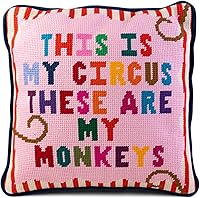 Vista 6 de FURBISH Needlepoint Almohada Decorativa de Sofá - Leave by Nine - 11"x11" - Pequeña Almohada Bordada de Diseñador para Sala de Estar, Sofá, Diván