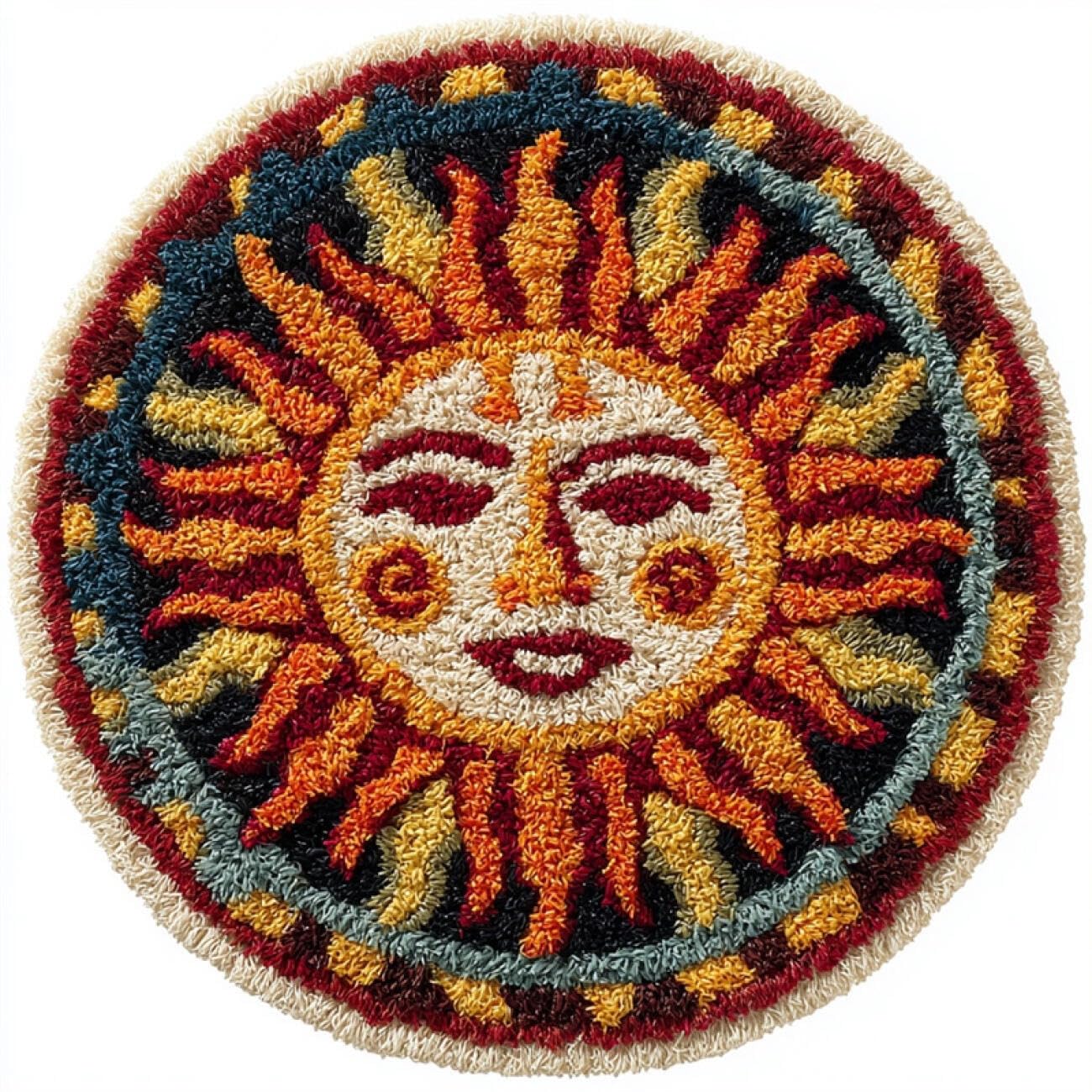 Kitquiver Rug Making Kit for Adults Cartoon Sun 60x60cm