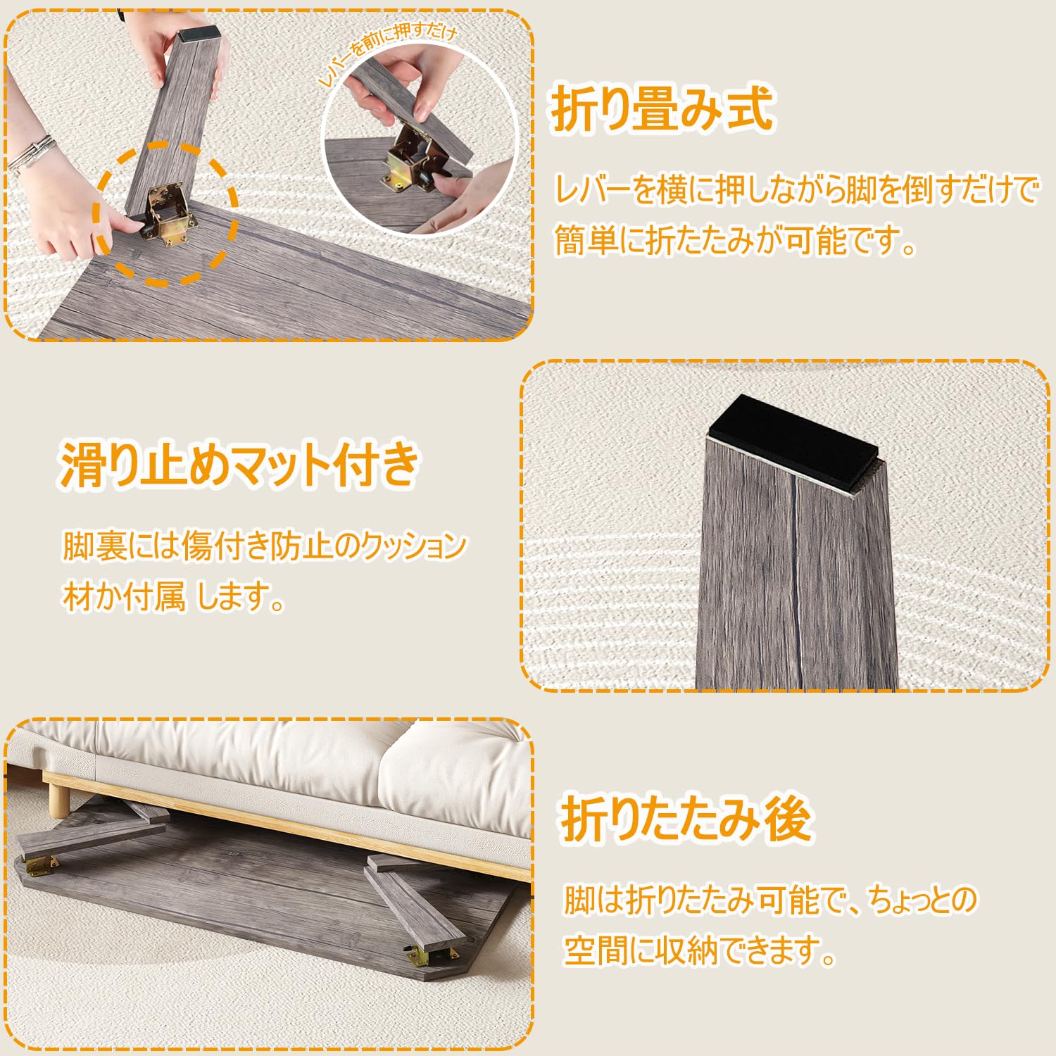 Amazon.co.jp: XINYF センターテーブル ローテーブル 折りたたみ ミニ
