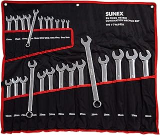 Sunex Tools 9917MPRA Metric V-Groove Combination Wrench Set, 8mm - 32mm,...