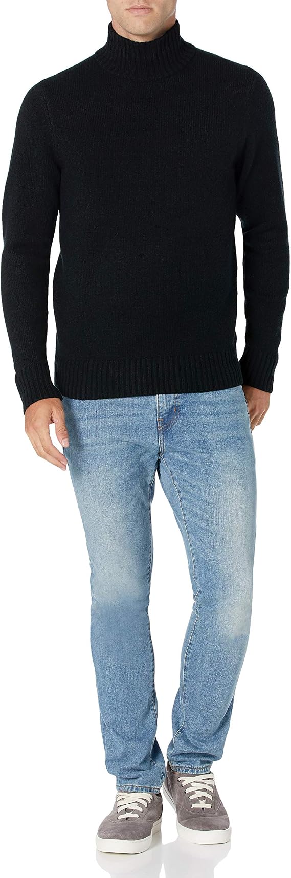 Amazon Essentials Men's Long-Sleeve Soft Touch Cotton Blend Turtleneck Sweater