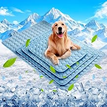 Coppthinktu Dog Cooling Mat for Dogs Self Cooling, Summer Dog Cooling Pad for Small Medium Large Dogs Cats, Pet Ice Silk Blankets Sleeping Mat, Outdoor Dog Self Cooling Crate Mats Washable Portable