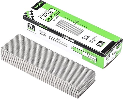 meite Clavos Brad de acero inoxidable de calibre 18, clavos Brad 18GA de 1-12 pulgadas, uñas de acero inoxidable 304 con acabado pequeño para
