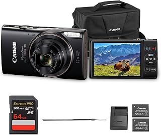 Canon PowerShot ELPH 360 HS Digital Camera | 20.2MP CMOS Sensor, 12x Optical Zoom & Built-in Wi-Fi | Compact Point-and-Shoot for Travel & Everyday Photography (1075C001) + 64GB Card + Bag + More
