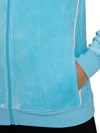 Sergio Tacchini Men's Tasso Velour Track Jacket, Baltic Sea/White