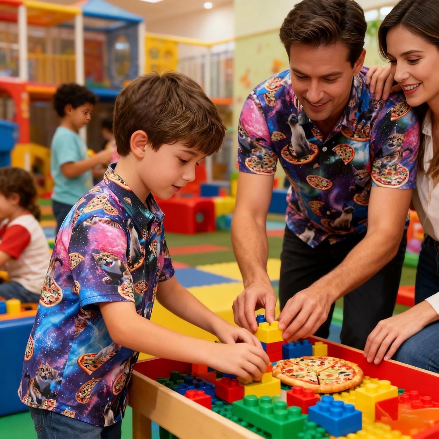 uideazone Boys Hawaiian Shirts Novelty Printed Funky Short Sleeve Button Down Shirt Kids Aloha Luau Shirt 7-14T - Image 2