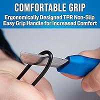 Vista 4 de Jonard KN-7 Cuchillo Ergonómico para Empalme de Cables con Mango de Goma Termoplástica, Azul, 6-14" de Longitud