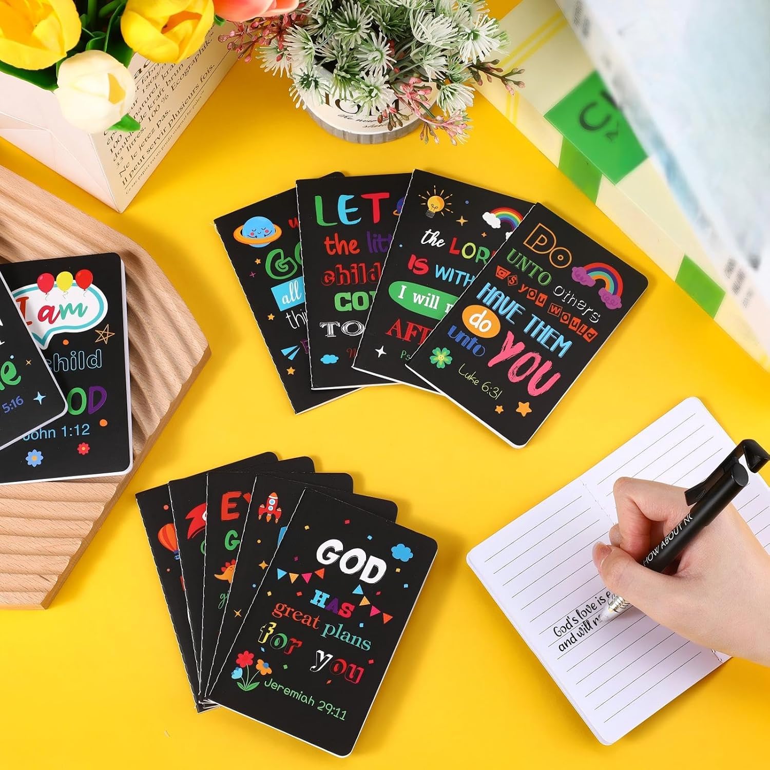 Faccito 24 Pcs Bible Verse Notepads Inspirational Mini Notebook Vbs Small Journal Bulk Religious Motivational Pocket Notepads for Sunday School Church Teacher Gifts (Simple) - Image 4