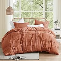 Vista 16 de Comfort Spaces Juego de funda de edredón tamaño individual negro – 2 piezas funda de edredón con pliegues Pintuck para todas las estaciones, ligera