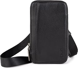 Berliner Bags Prague Premium Leather Mobile Phone Case Bum Bag Black | Bum Bag & Phone Case with Card Slots, Pen Holder and Slip Pocket, Adjustable Leather Strap for Men and Women