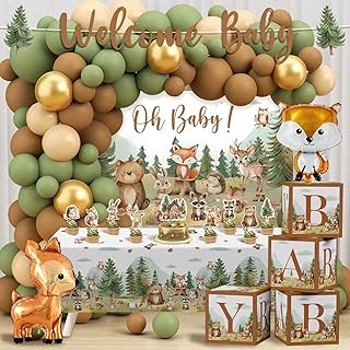 Woodland Baby Shower Decorations, Woodland Animals Themed Decor with Bal...