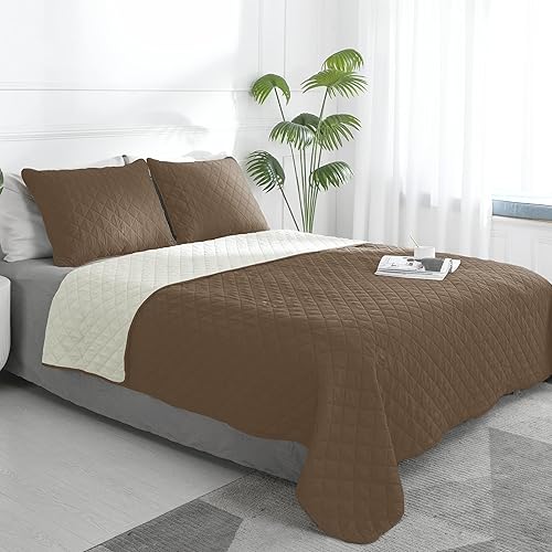 Miniatura 48 de Easy-Going - Juego de edredón reversible tamaño Queen Plus con 1 edredón y 2 fundas de almohada, colcha de cama suave, microfibra ligera resistente