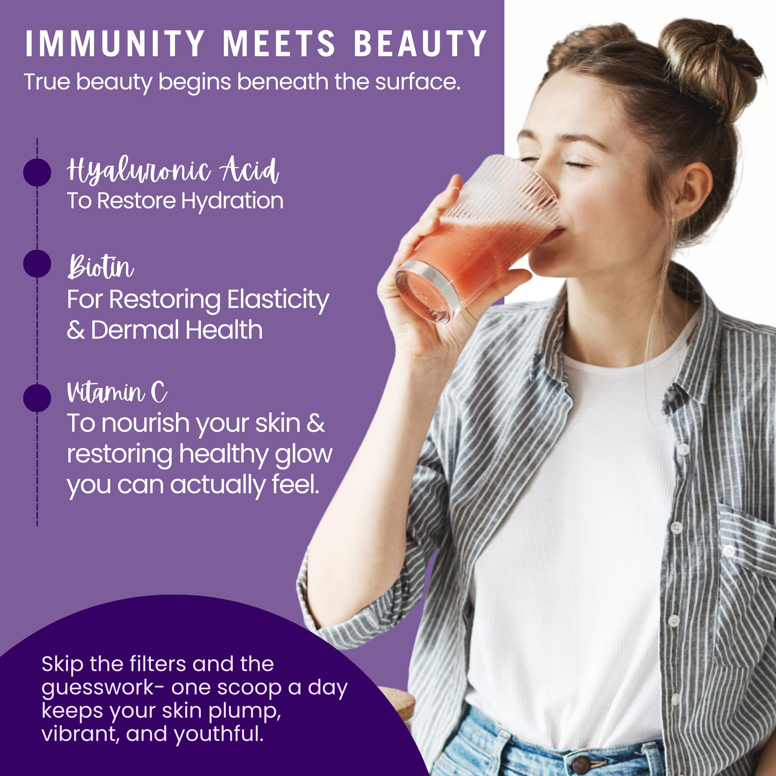 Leverage Mixed Berries Anti–Aging Supplement & Longevity Mix - Daily Wellness Multivitamin Powder with Hyaluronic Acid, L-Glycine & Magnesium for Skin, Energy, Cognitive Function & Joint–30 Servings — Amazon image 6