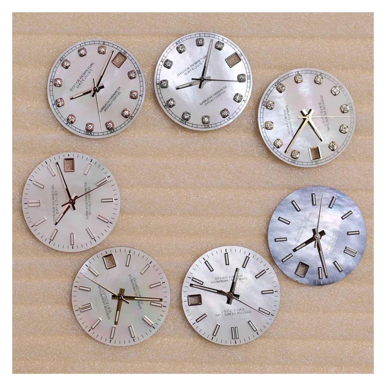 ZHGUIMING Cadran Coquillage NH36 de 28 mm et Accessoires de Modification, Cadran Lumineux Bleu adapté au Mouvement NH35/NH36, Cadran + Aiguilles(2 Silver Marker s)