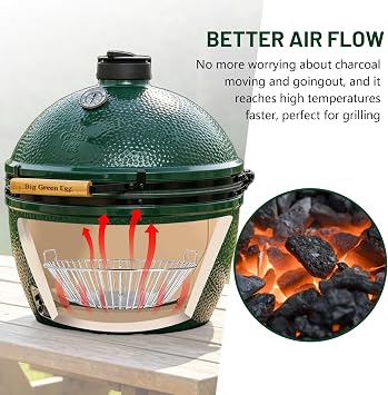 Ash Basket for X-Large Big Green Egg Stainless Steel Charcoal Basket with Handles Charcoal Holder with Divider Grill Accessories for The Large(XL) BGE