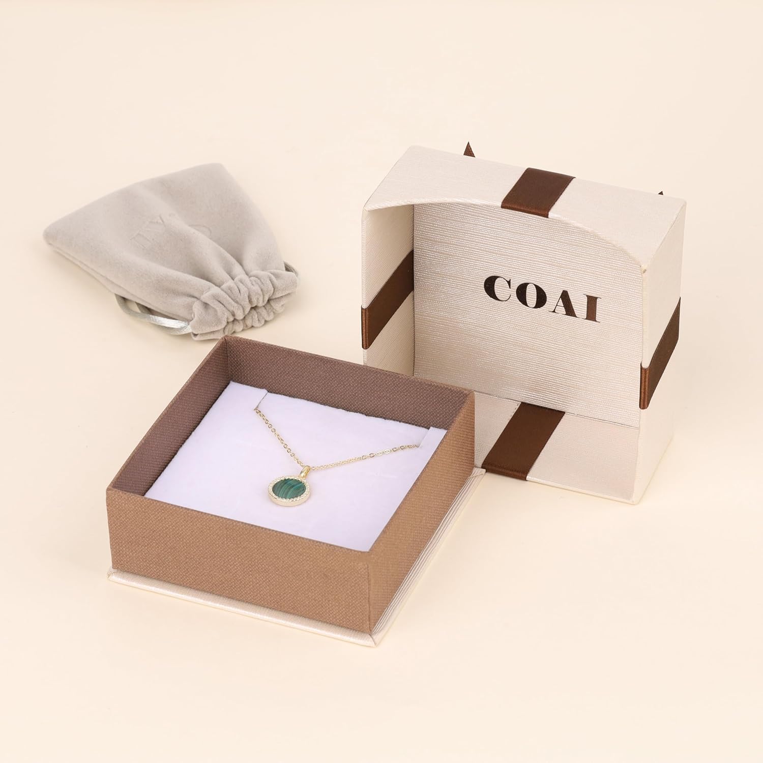COAI 14K Gold Plated 925 Sterling Silver Necklace for Women, Onyx/Malachite Crystal Necklace for Women - Image 6