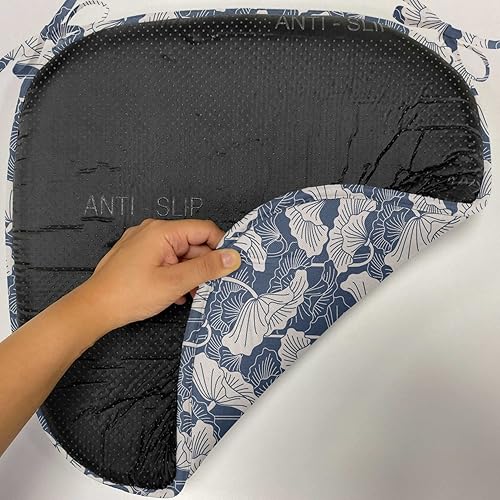 Vista 325 de Lunarable Orient - Cojín de asiento para silla, curlicues florales orientales con elementos artísticos venecianos, hojas de follaje, damasco a