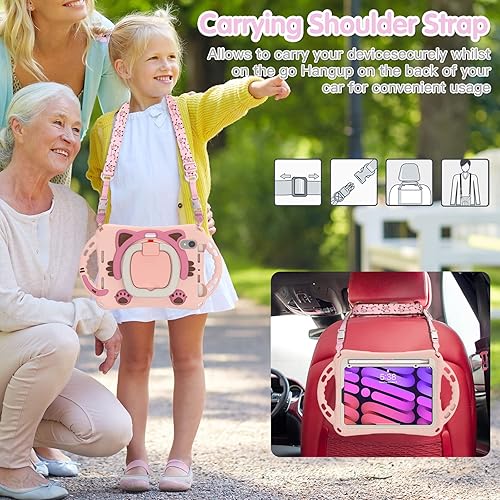 Miniatura 6 de BATYUE Funda protectora para iPad Mini 6 de Apple 2021 (6 generación) de 8.3 pulgadas con soporte giratorio (soporte para lápices), correa de