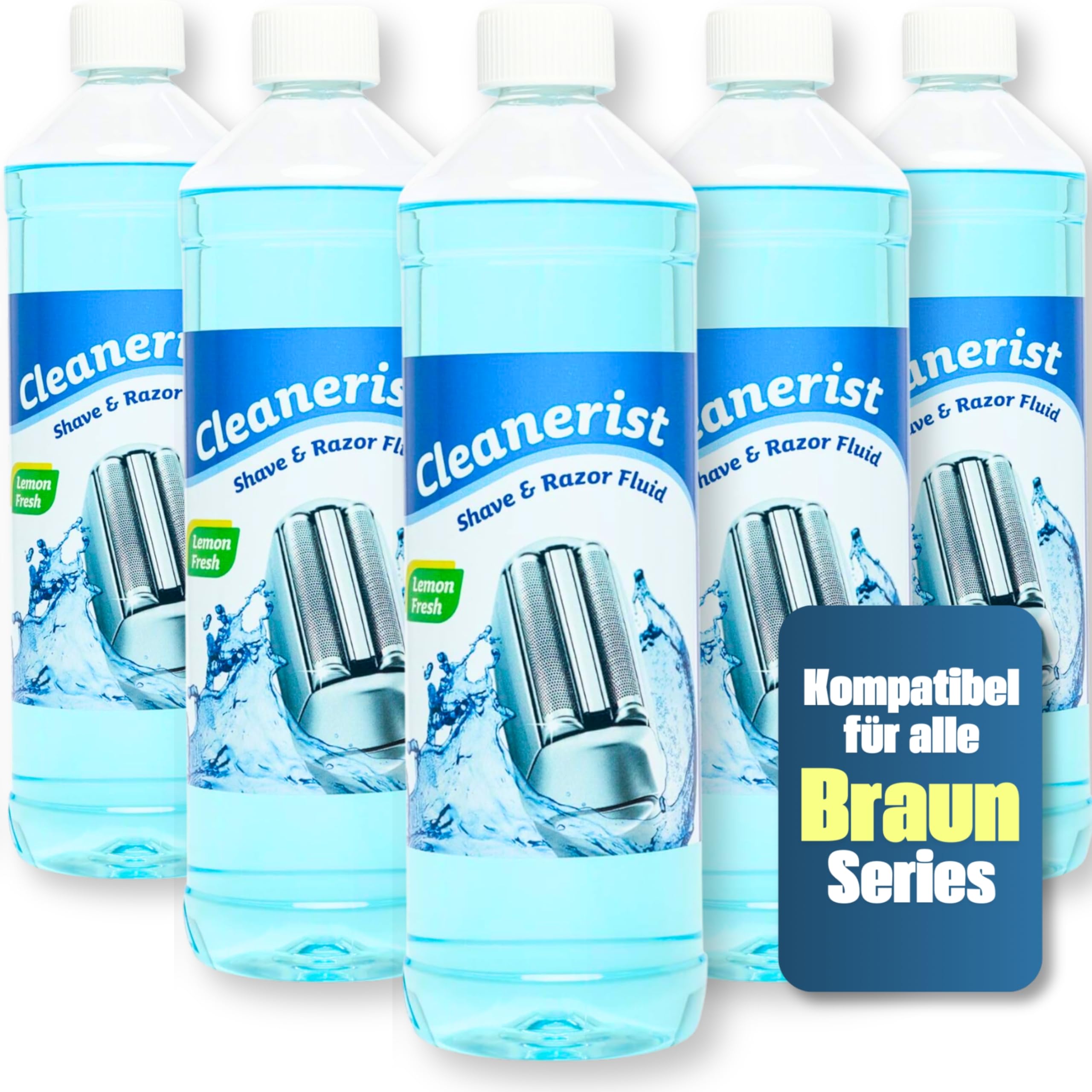 Cleanerist 5 x 1 litro di detergente per testine di rasatura per la ricarica di Braun Clean&Charge Station della serie 7: 799 cc / 765 cc
