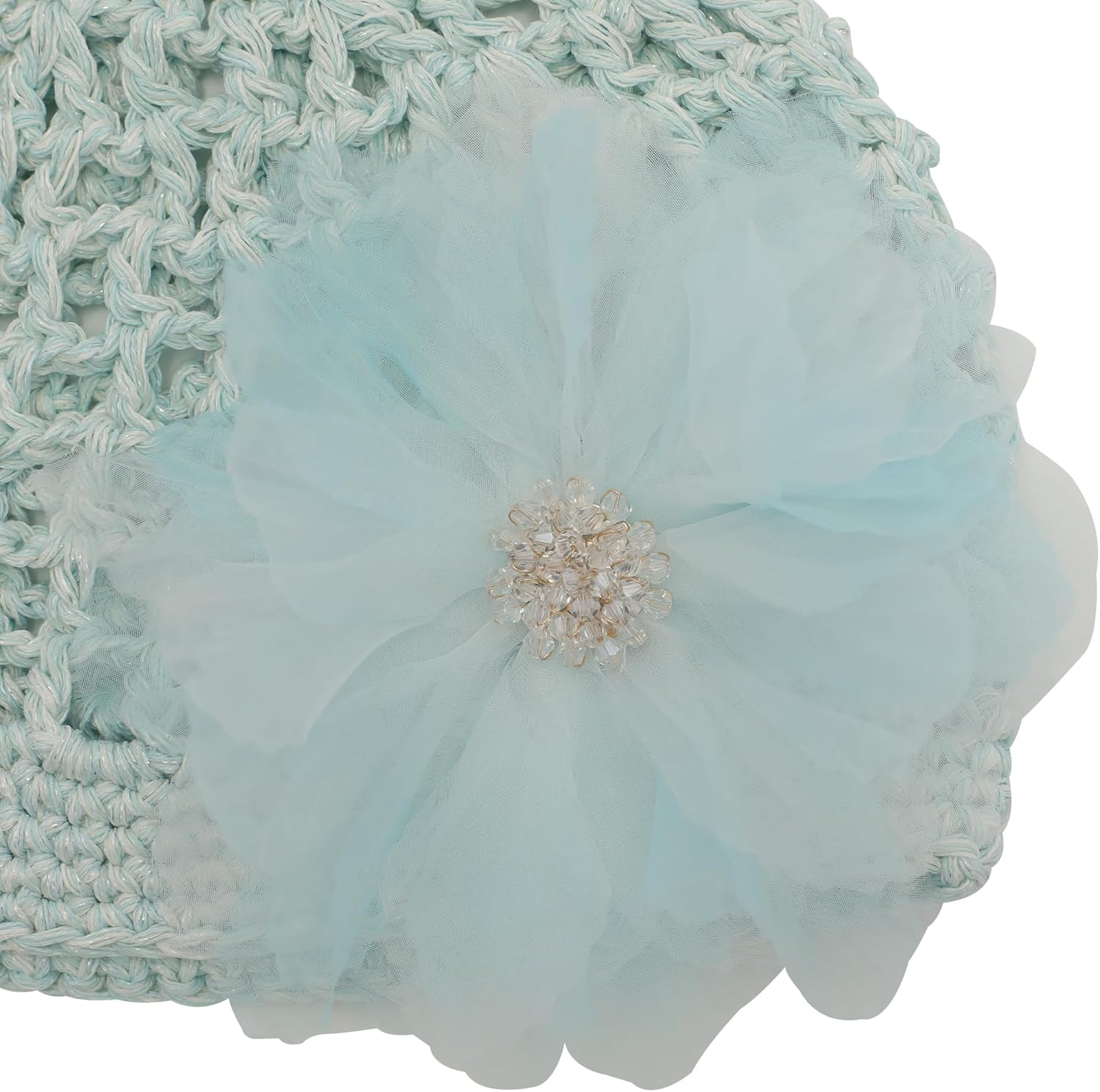 ZLYC Women Crochet Beanie Hat Summer Handmade Knit Decorated Lightweight Skull Cap