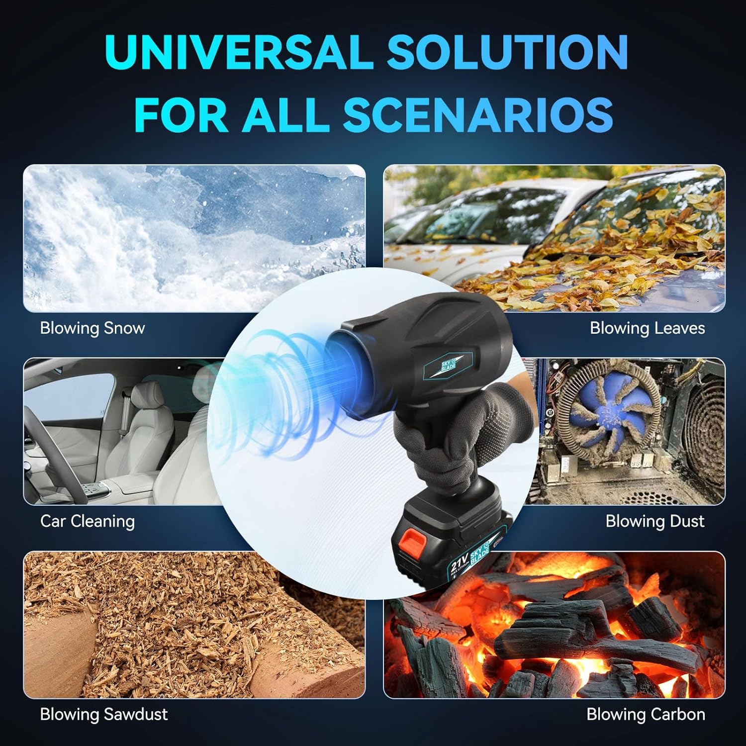 Electric Cordless Leaf Blower 300000 RPM Handheld Leaf Blower, Lightweight Leaf Blowers for Patio Cleaning, Lawn Care, Blowing Leaves and Dust, 2 Pack Battery Powered