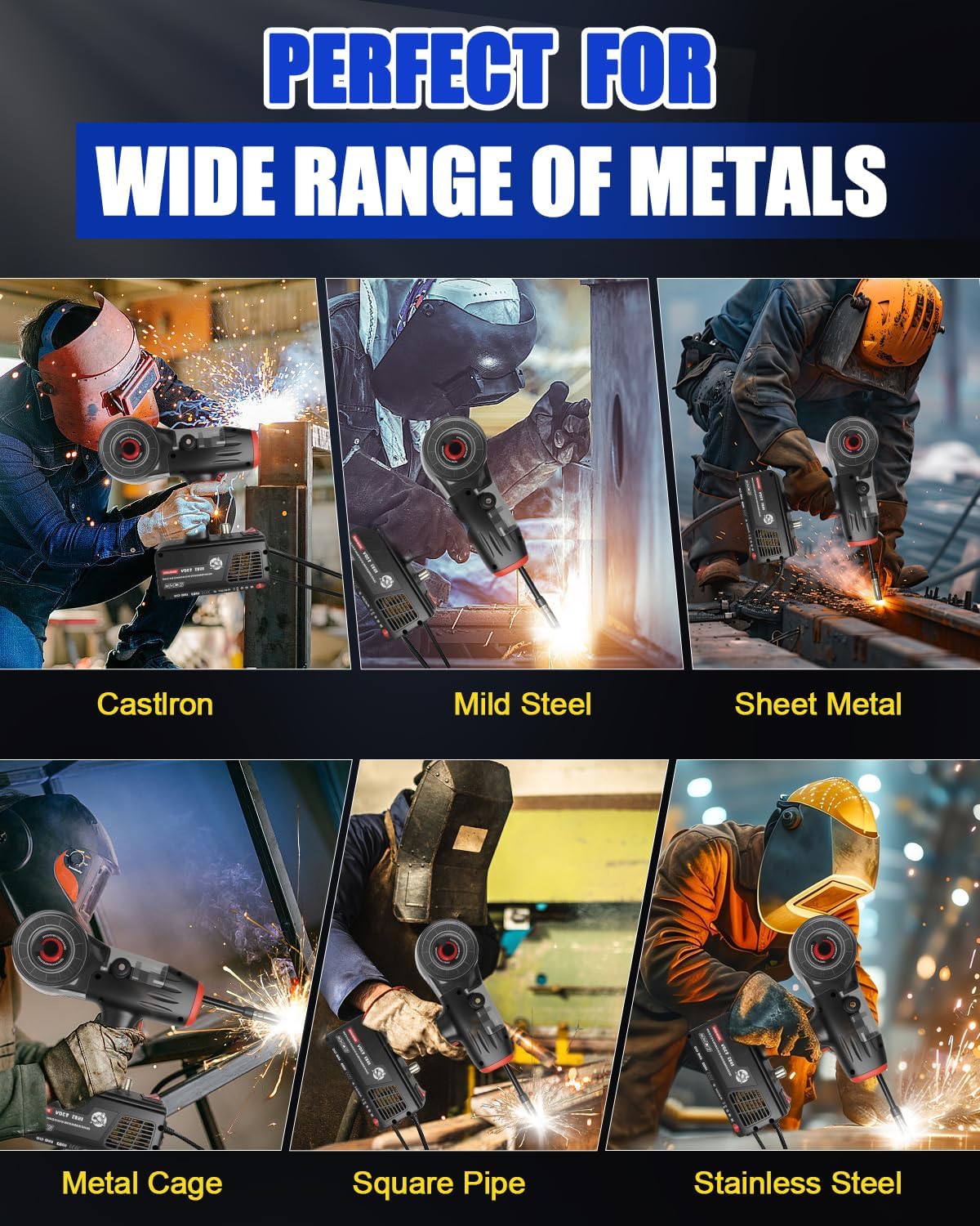 TLL Portable MIG Welder Handheld 120A 110V, Hand Held Welder Gun, Gasless Flux Core Welding Machine, Handheld IGBT Inverter for DIY, Professional Repair Use (TLL-MIG120)