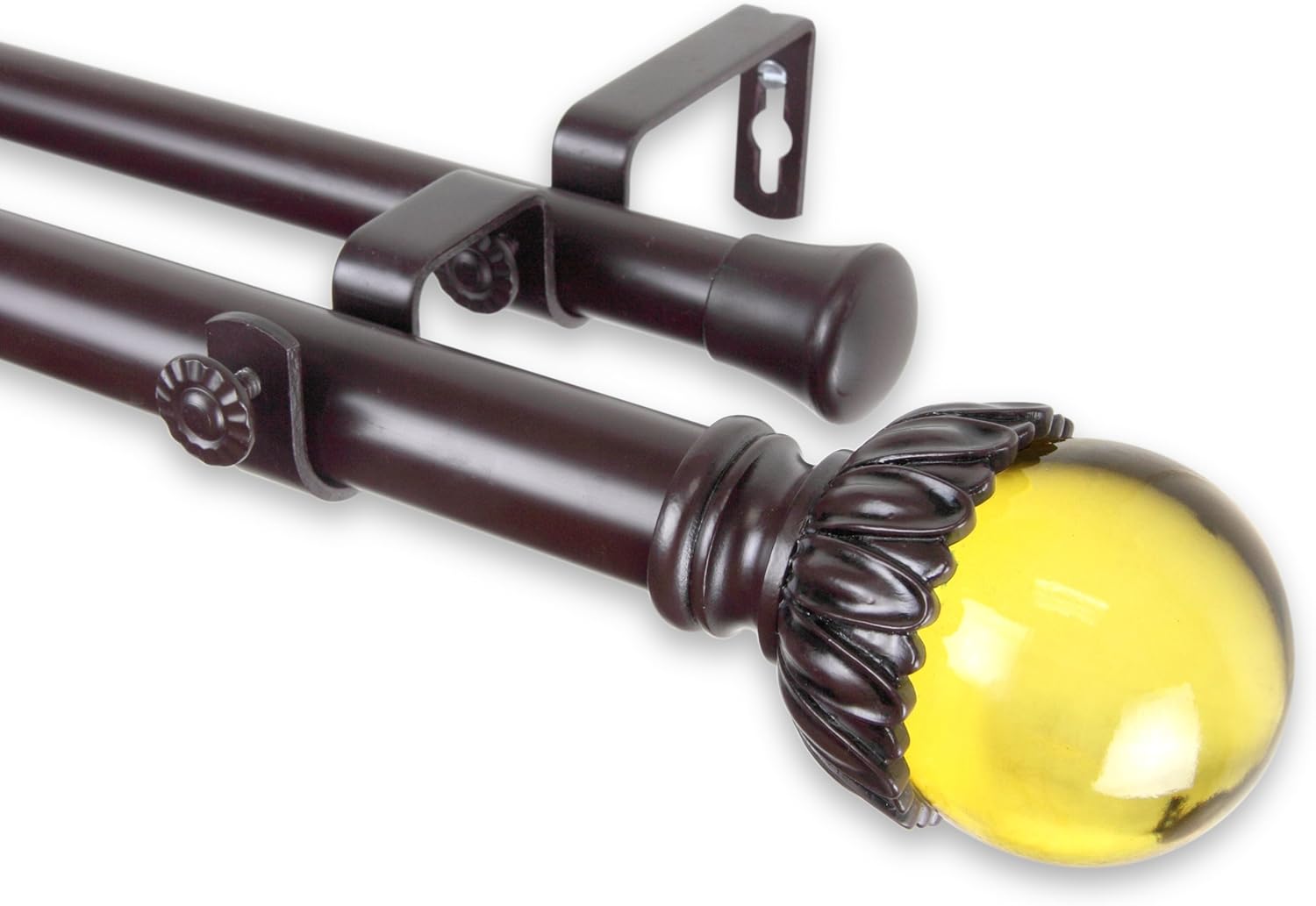 A&F Rod Decor - Reese Double Curtain Rod 1 inch Diameter, 160-240 inch - Satin Nickel