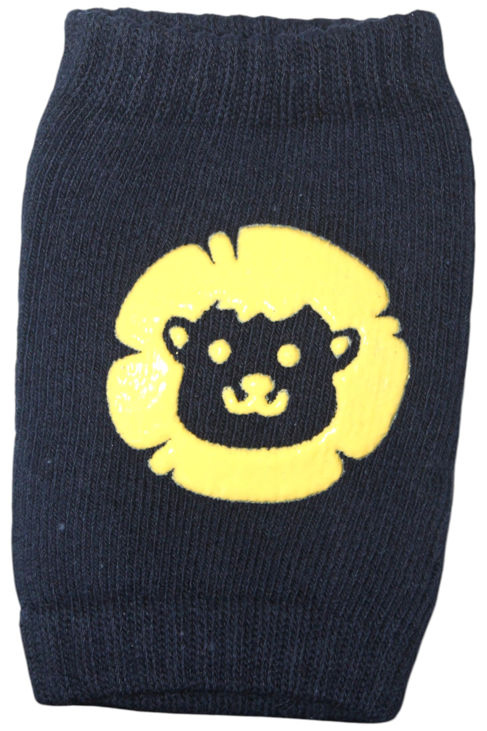 NEOSPACE Kids Socks Baby Knee Pads, Navy Blue Cotton Protective Gear with Lion Design, Anti-Slip Crawling Protectors for Toddlers, 0-36 Months, 2 Pairs 2