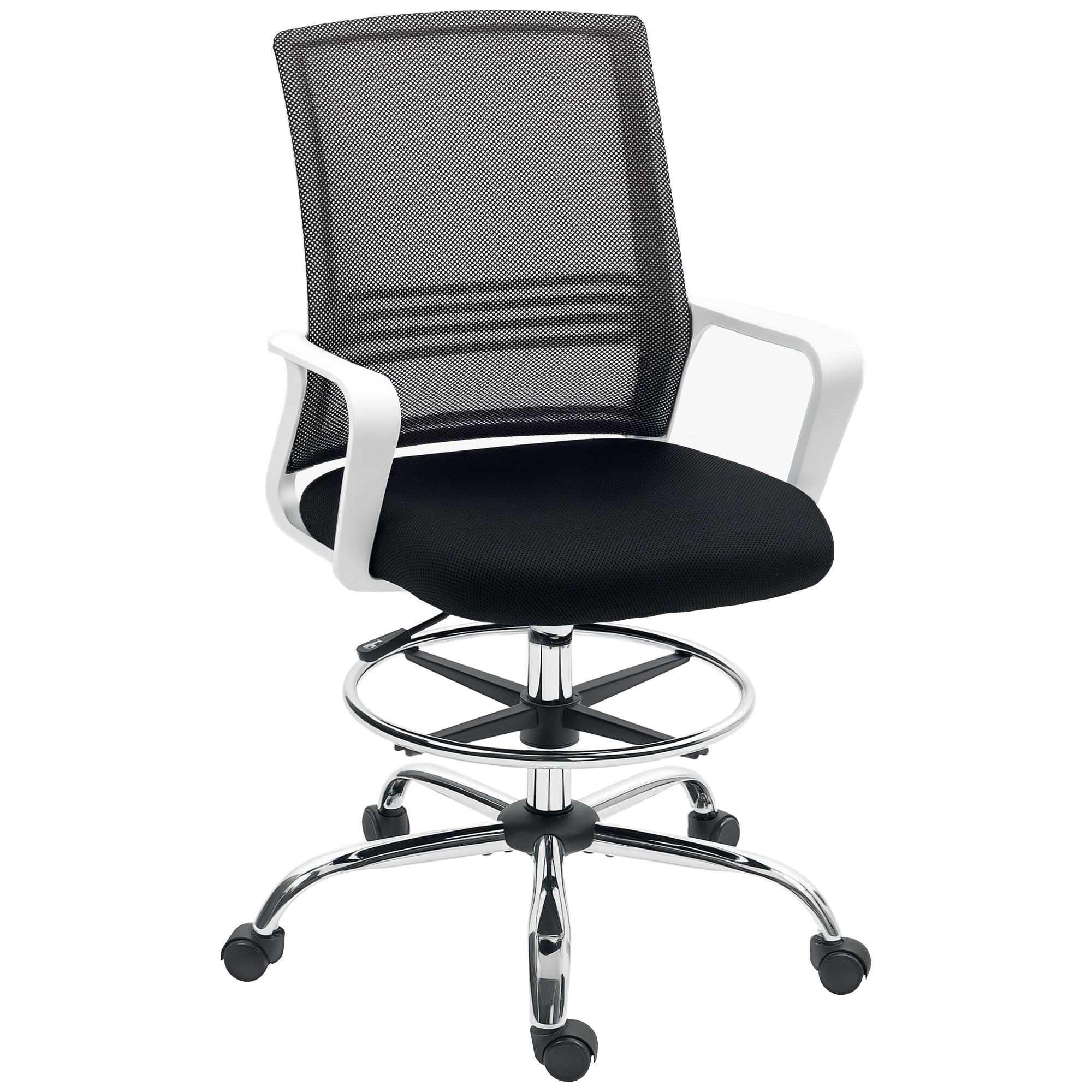 Homcom Draughtsman Chair Basic Tilt Black 120 Kg 921-825V70bk 580 X 580 X 1,230 Mm