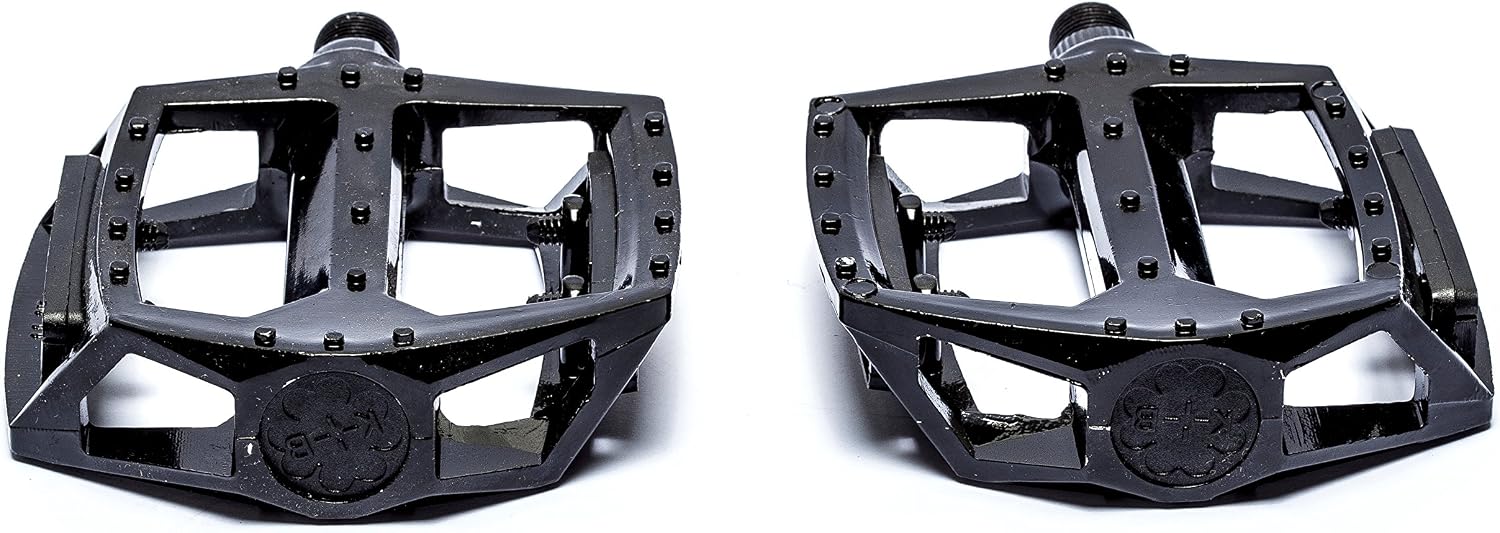 Sport Direct™ Flat-Platform 9/16" BMX/MTB Anti-Slip Reflective Black Alloy Pedals Conforms to BS6102/2 Road Traffic Standards - Image 5
