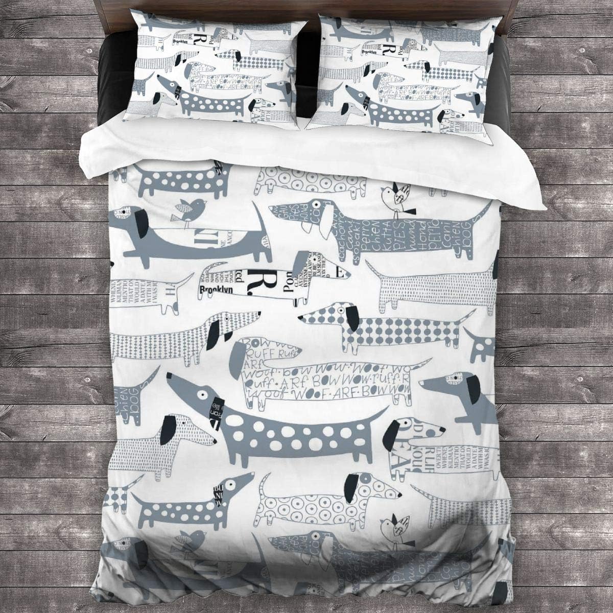 NA Quilt Set Sausage Dog 86"x70" Lightweight Coverlet for All Season 3
