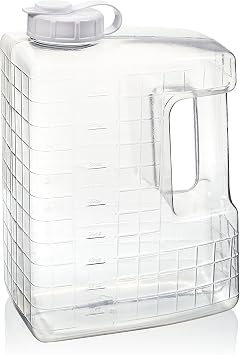 Arrow 1 Gallon Jug for Cold Drinks - Clear View Plastic Refrigerator Bottle with Cap & Easy-Pour Spout - Graduated Markings - Ideal for Water, Iced Tea, Juice & Milk - BPA Free - Made in USA