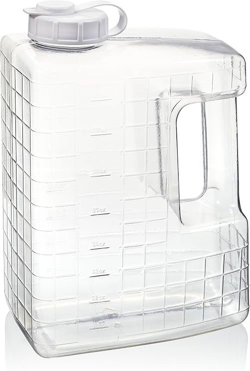 Arrow 1 Gallon Jug for Cold Drinks - Clear View Plastic Refrigerator Bottle with Cap & Easy-Pour Spout - Graduated Markings - Ideal for Water, Iced Tea, Juice & Milk - BPA Free - Made in USA